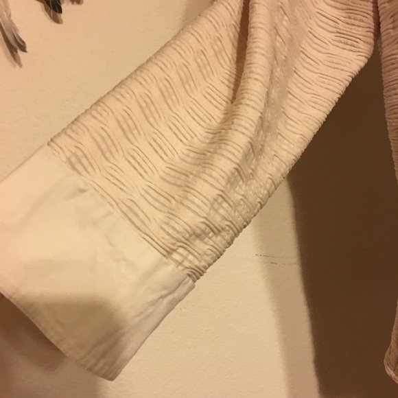 Selene Sport tan textured fabric collared top M - Picture 3 of 9